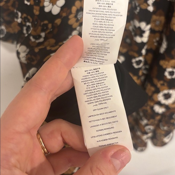 Michael Kors Floral Long Sleeve Dress - Brown and White - Picture 12 of 14